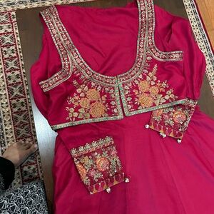 Embroidered Red Indian/Pakistani Maria B Dress